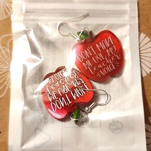 Acrylic Earrings - Teacher NWT